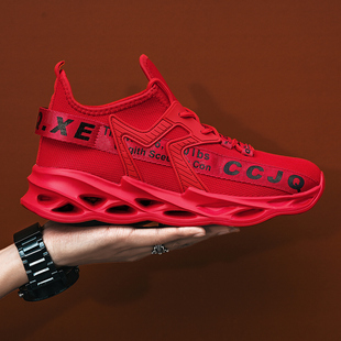 刀锋男鞋减震战士跑步运动鞋秋季2024新款百搭休闲鞋子男潮鞋红鞋