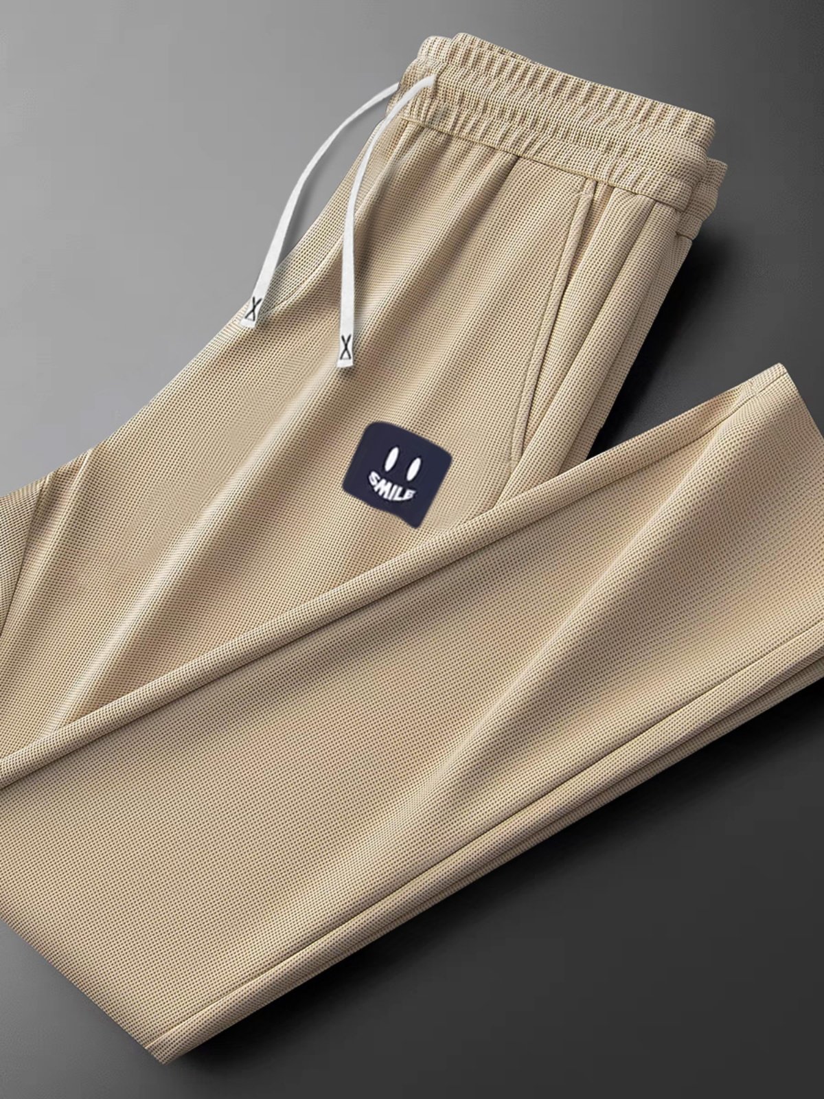 빅 브랜드 정리 대외 무역 잉여 싱글 컷 라벨 카운터 봄 가을 동풍 와플 캐주얼 스트레이트 와이드 팬츠 남성용 여성용