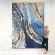 手绘抽象油画现代简约金光流云轻奢玄关装饰画客厅沙发背景墙挂画
