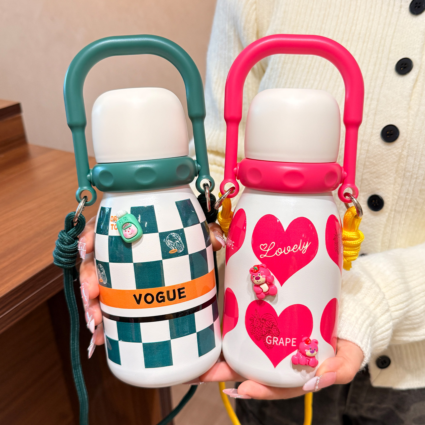 一杯三饮保温水杯壶大容量带刻度