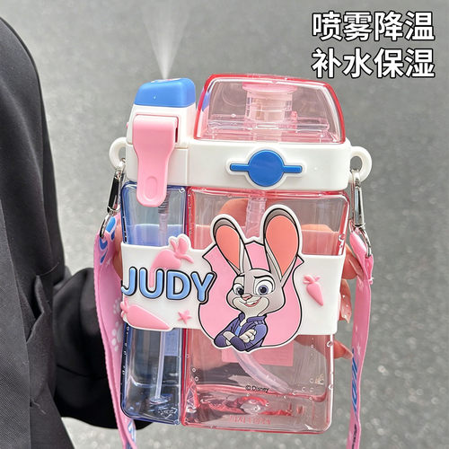 疯狂动物城儿童喷雾水杯分仓杯子