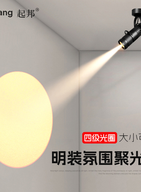 聚光灯LED射灯明装酒吧气氛灯KTV饭厅舞台咖啡厅COB轨道灯吸顶单