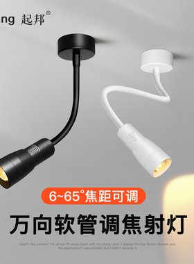 明装软管小射灯led轨道灯商用店铺背景墙展示柜客厅天花灯吸顶cob