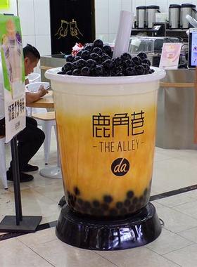 发光仿真奶茶杯雕塑摆件大型商场户外玻璃钢网红饮料品店门口美陈