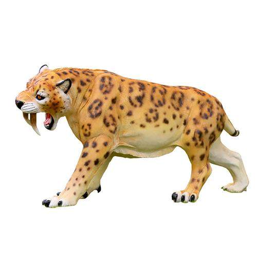 玻璃钢仿真剑齿虎老虎雕塑摆件户外公园景区草坪园林景观动物装饰