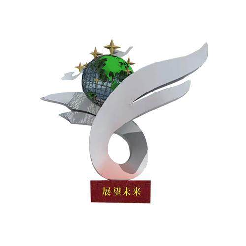 大型不锈钢雕塑定制校园白钢地标性建筑城市园林景观标志金属摆件