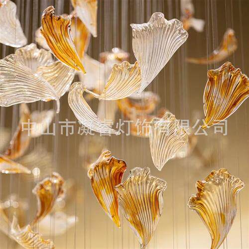轻奢现代工程水晶花瓣酒店大堂沙盘吊灯吊饰