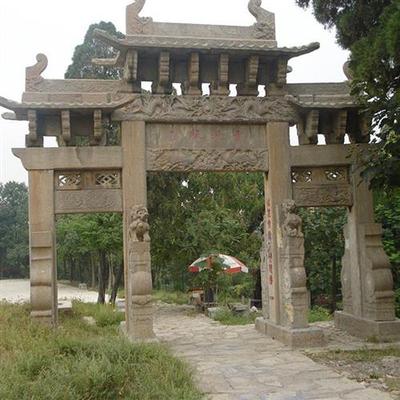 新农村石牌坊门楼乡镇村口三门三楼四柱景区园林石雕牌坊牌楼厂家