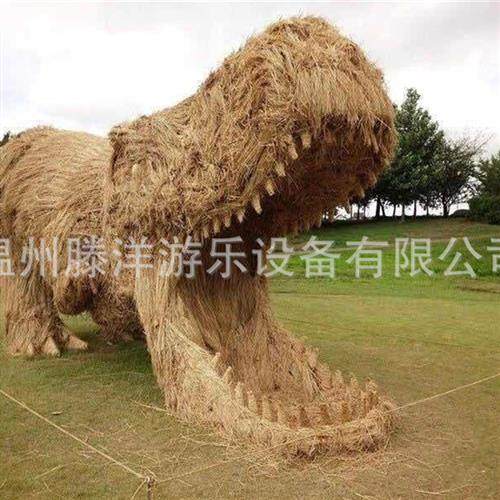 工艺大型卡通人物农耕稻草人公园户外景观抗老化稻草人雕塑摆件