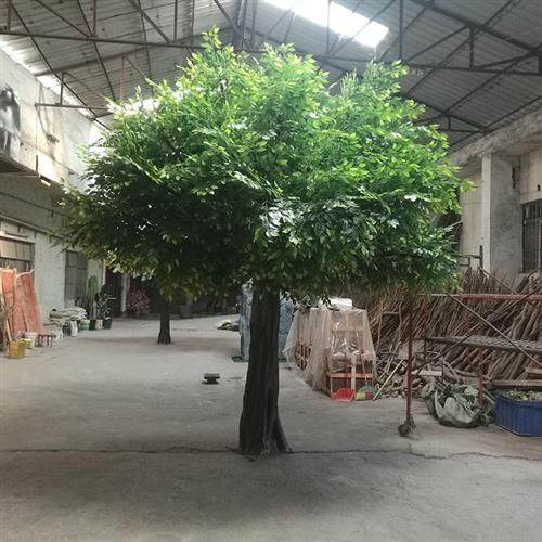 仿真榕树大型仿真树酒店假树造景装饰树植物玻璃钢包柱子仿真榕树