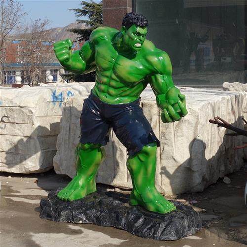 绿巨人雕塑漫威英雄影院门头影视网红动漫人物大型玻璃钢雕塑厂家