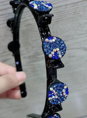 新款进口大钻头箍刘海固定碎发神器女镶钻发箍带齿防滑编发夹头发