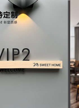 美容室门牌VIP123室贵宾室棋牌室门牌定制订制商铺公司房号牌饭店包厢门牌号亚克力美睫室