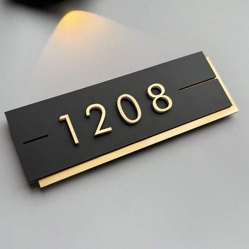 门牌定制号码牌家用高级感轻奢创意2024年新款入户门牌号定制房间酒店民宿酒店客房包厢包间房号门贴订制立体