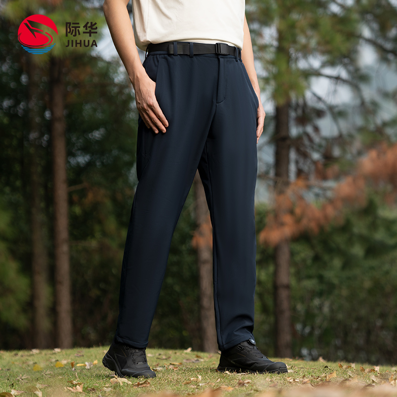 际华加绒保暖休闲裤子速干防水耐磨软壳裤男士户外徒步登山长裤