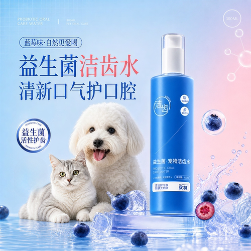 敌特益生菌宠物洁齿水猫狗口腔清洁清新口气狗狗洁齿护牙龈300ml