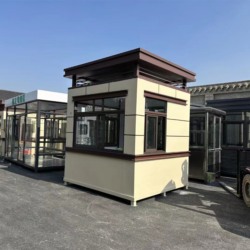 景区真石漆岗亭保安亭户外高档小区物业门卫治安收费钢结构值班室