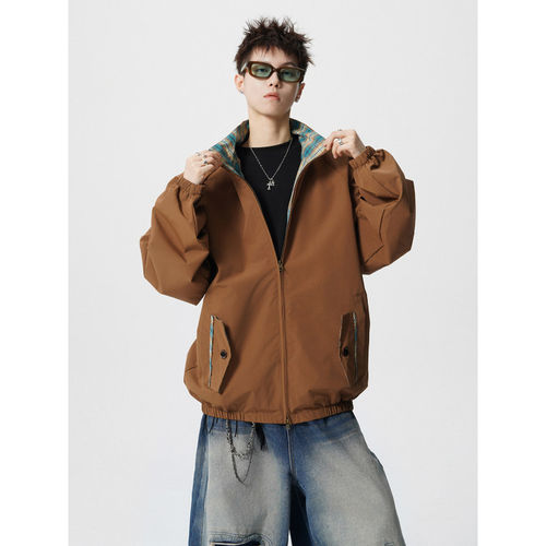 MPstudios原创男装SHIJOIN时有whichone美式复古宽松格子夹克外套