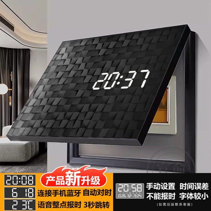 渐层方块电表箱装饰画抽象几何电闸箱开关盒钟表挂钟客饭厅遮挡画