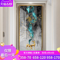 Ánh sáng sang trọng lối vào nhà tranh sơn trang trí nai sừng tấm bầu không khí giàu hươu Lucky vẽ Feng Shui vẽ dọc hành lang lối đi phiên bản