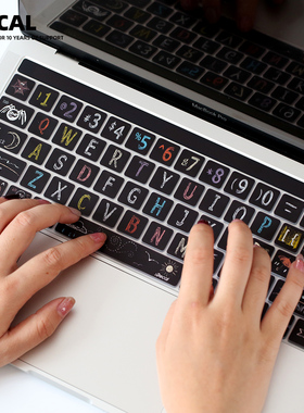 MacBookProM4硅胶键盘膜适用于彩绘膜air13pro14air15pro16超薄硅胶键盘膜防水防尘防泼溅抗磨损全覆盖简约