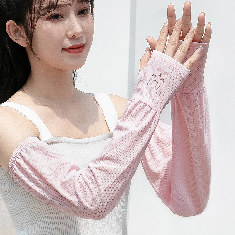 夏季宽松防晒袖套冰袖女手套透气防晒护袖开车遮阳骑车电瓶车户外