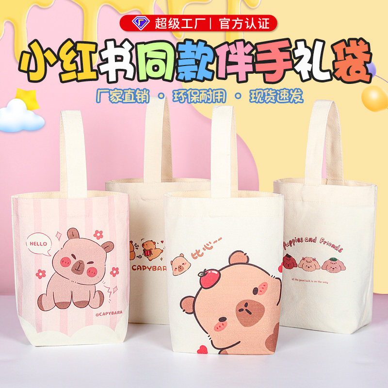 小红书同款帆布袋定制生日礼袋