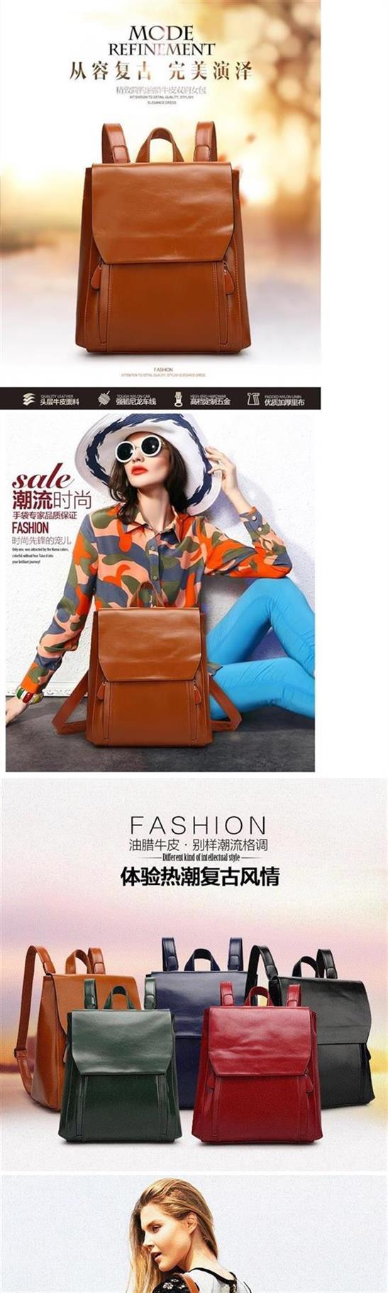 Du lịch ba lô nữ túi xách nữ túi xách 2019 phiên bản Hàn Quốc mới của phụ nữ da dầu sáp ba lô sinh viên retro - Túi vai đơn túi aldo