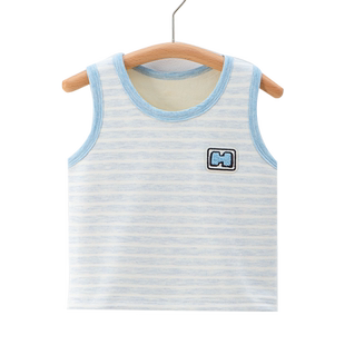 宝宝加绒背心男童内穿秋冬贴身保暖女童加厚打底坎肩婴儿护肚马甲