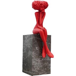 样板房间大型落地雕塑人物摆件艺术品样品屋展示中心酒店抽象玻璃