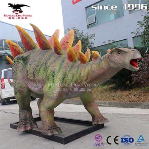 年仿真恐龙制作厂家生产机械电动剑龙可动可发声拍照互动模型