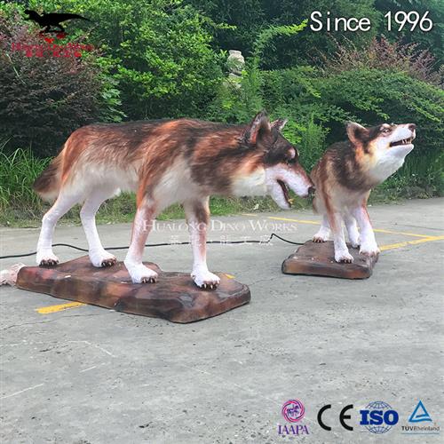 仿真机械模型摆件凶狠的狼动物模型摆件不夜城中庭引流装置