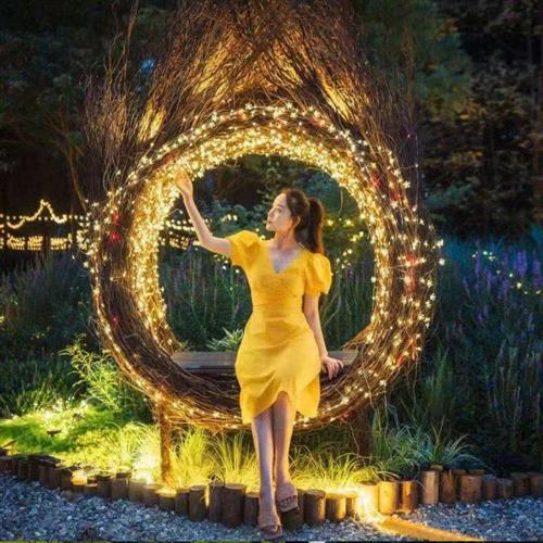 网红鸟巢椅打卡景区创意婚纱摄影拍照道具巴厘岛悬挂秋千藤编座椅