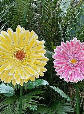 仿真植物花朵雕塑户外景观花园林装饰玻璃钢向日葵百合玫瑰花摆件