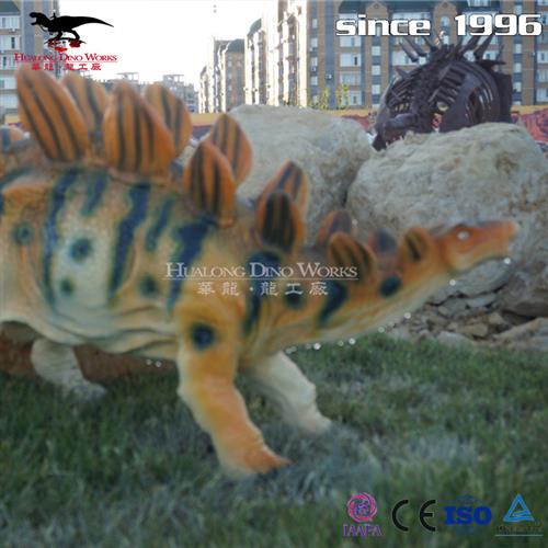 仿真机械电动硅胶模型剑龙推树桩自贡大型恐龙制作生产厂家