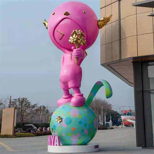 玻璃钢卡通雕塑商场美陈摆件大型户外景观广场企业IP人物形象公仔