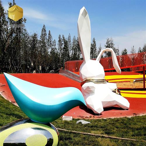 玻璃钢雕塑定制商业街大型卡通熊不锈钢雕塑商场美陈户外广场摆件