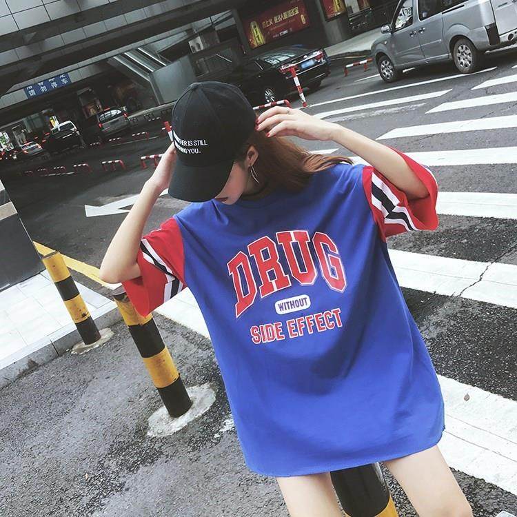 港味运动风短袖T恤女夏韩版潮宽松中长款学生大款原宿半袖棒球服|ruв категории Женская одежда, футболка - от Buy2taobao.com для оказания профессиональной услуги покупки агента Taobao