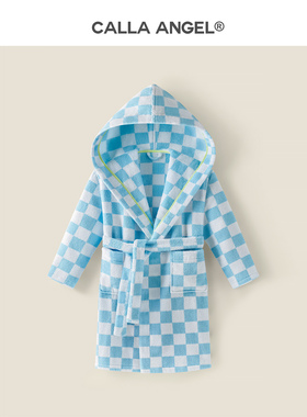 CallaAngel纯棉儿童连帽浴袍长绒棉毛巾料柔软吸水A类宝宝浴衣