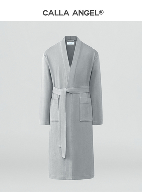 CallaAngel纯棉浴袍男士薄款春夏柔软吸水华夫格浴衣全棉睡袍男款