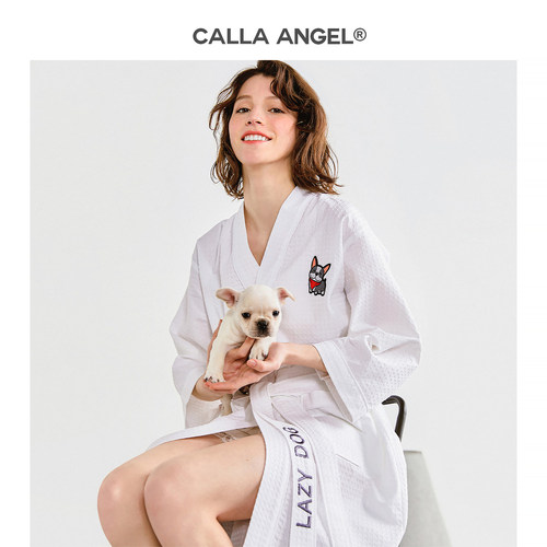 CallaAngel华夫格薄款情侣浴袍