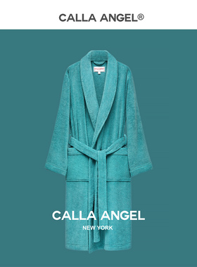 CallaAngel纯棉毛巾料男士浴袍柔软亲肤强吸水家居睡袍洗澡浴衣
