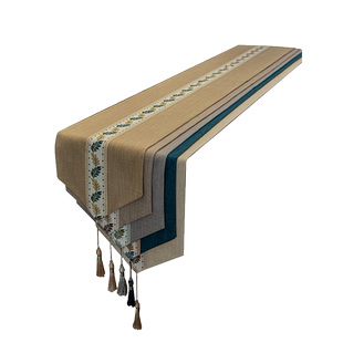 新中式桌旗茶几茶桌茶台专用垫布禅意轻奢高端桌布仿棉麻三丰