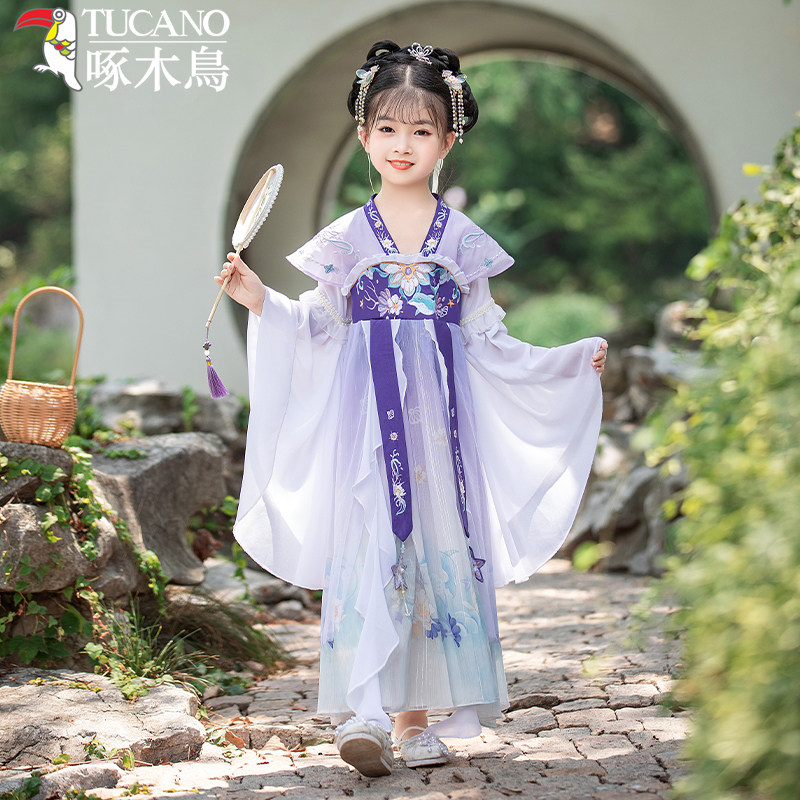 啄木鸟高档春夏季女童汉服裙
