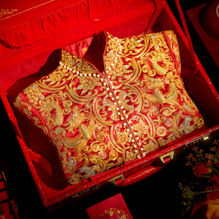 重工刺绣龙凤褂秀禾服新娘婚服中式嫁衣结婚礼服女复古风女装限定