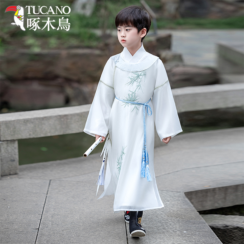 男童汉服2025新款夏季款儿童中国风李白演出服套装仙侠风男生仙气