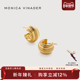 Monica Vinader莫妮卡耳环粗圈编纹小耳环银镀金复古耳环银镀金