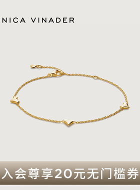 Monica Vinader莫妮卡小心愿手链情侣款礼物爱心手饰新年礼物