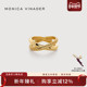 Monica Vinader莫妮卡编织纹交叉戒指复古金色戒指女设计感巴恩风
