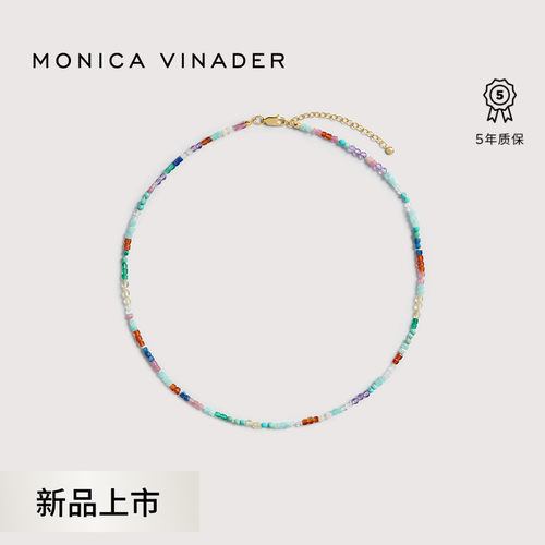 [新品]Monica Vinader莫妮卡自由幻彩项链mini版彩色轻奢锁骨链夏